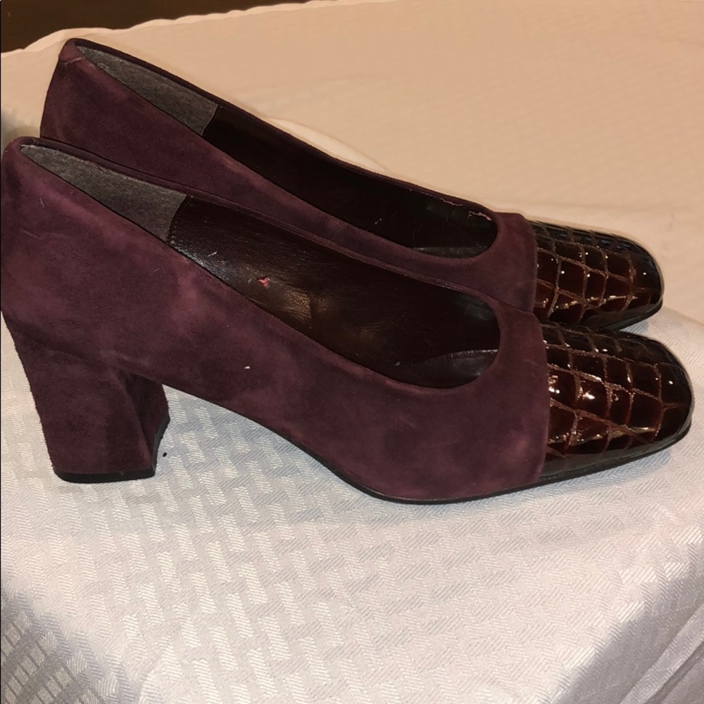 Wine Colored Suede Pumps